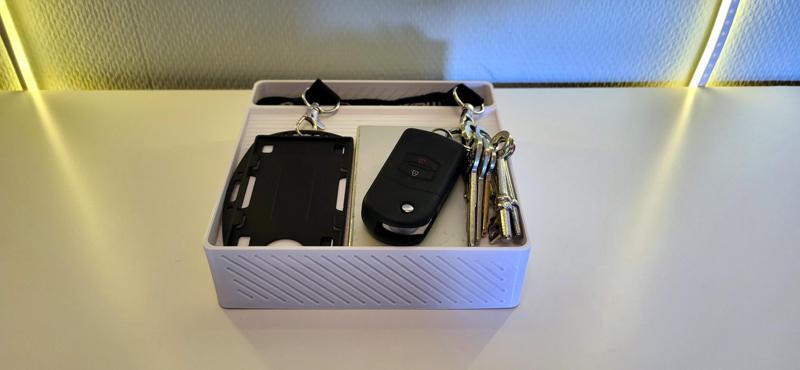 Catch-All tray for keys with lanyard / neck straps