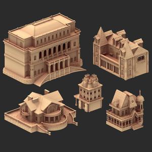 Victorian Architecture - 5 Printable STL Buildings