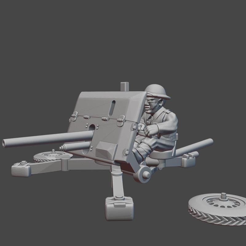 British WW2 OQF 2pdr AT Gun WWII-AR-GB-1