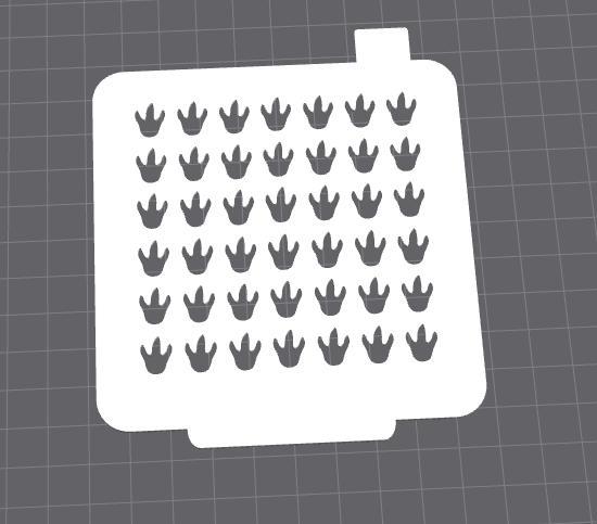 STENCIL DINO FOOT PRINT