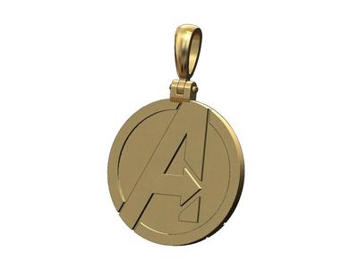 Avengers logo pendant with bail 3D print model
