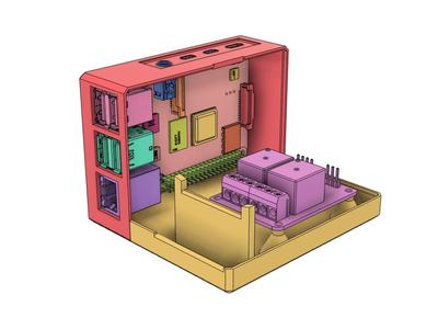 Raspberry Pi and 2-Channel-Relay Combo Snap Fit Case