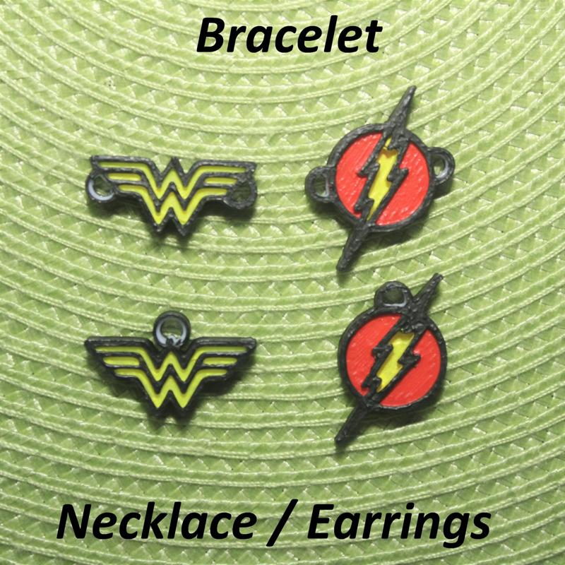 4 DC Comics #2 Necklaces, Bracelets, Earrings, Jewelry