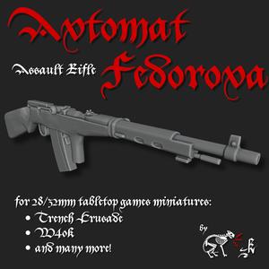 Avtomat Fedorova 1916 for 28/32mm miniature (Trench Crusade, W40k)
