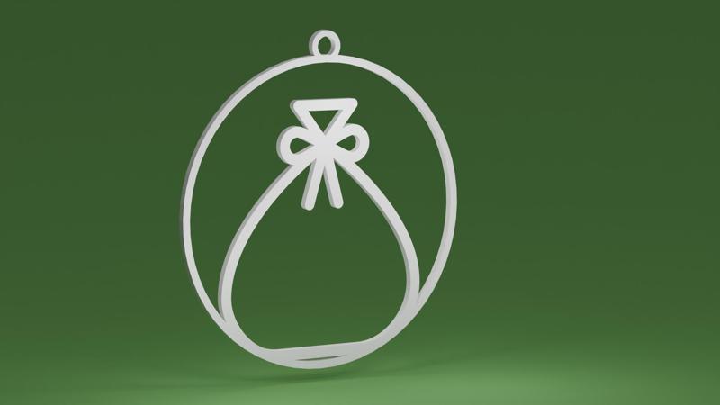 Christmas Sack inside a bauble (Christmas tree ornament)