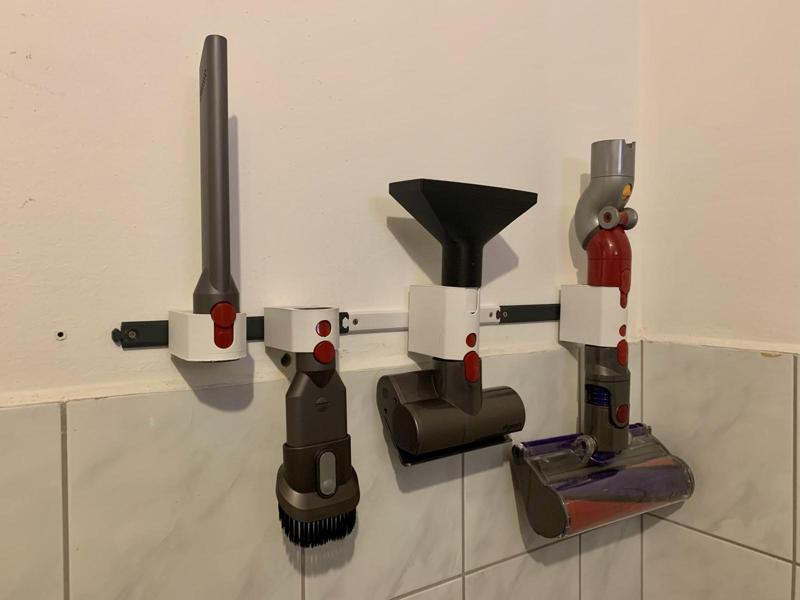 Modular wall mount for Dyson V10+ accessories