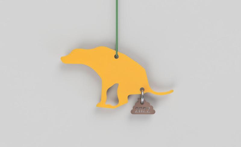 Dog pooping on 2022 [Christmas Tree Toy]