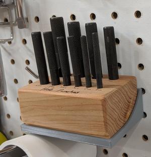 Pegboard Tray Holder for Hole Punch Block