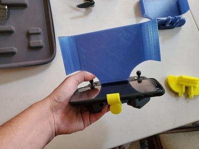 Mavic Mini Phone Holder with sunshade. Designed for larger phones (Samsung Note10+)