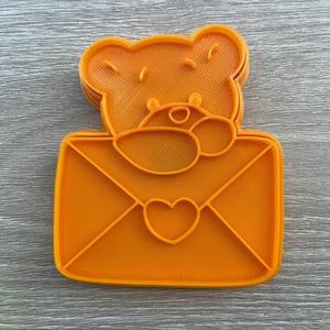 TEDDY VALENTINE CUTTER AND STAMP - BEAR LOVE CUTTER COOKIES