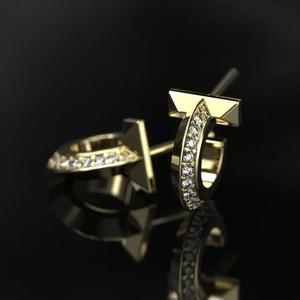 Tiffany Earrings T With Gems