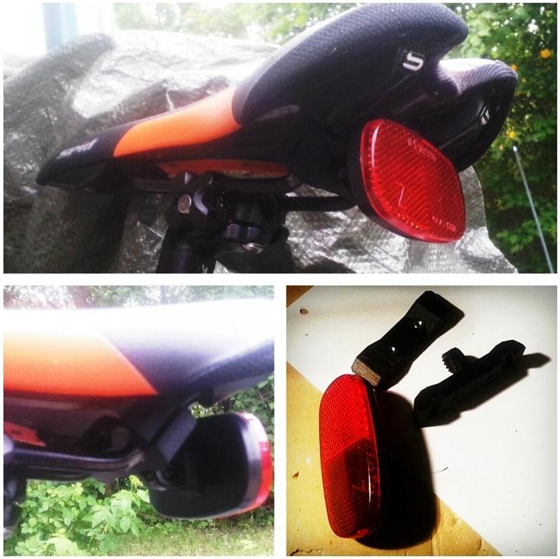 bicycle seat rear reflector mount