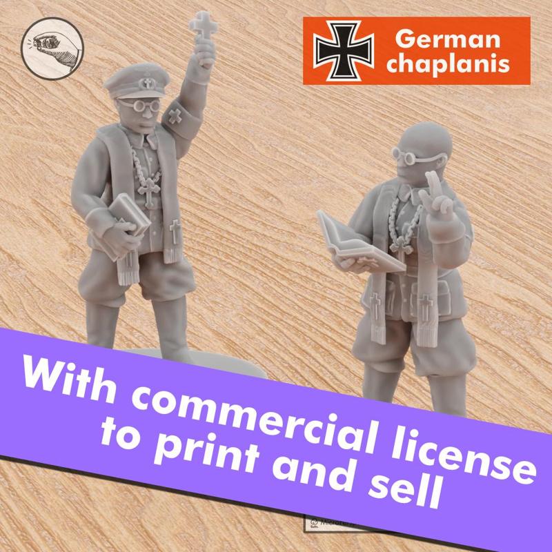 German Chaplain set 28mm supported COMMERCIAL LICENSE