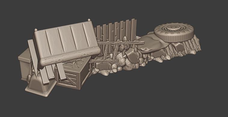 28MM RUINS BARRICADE