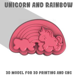 Unicorn and rainbow Stl File