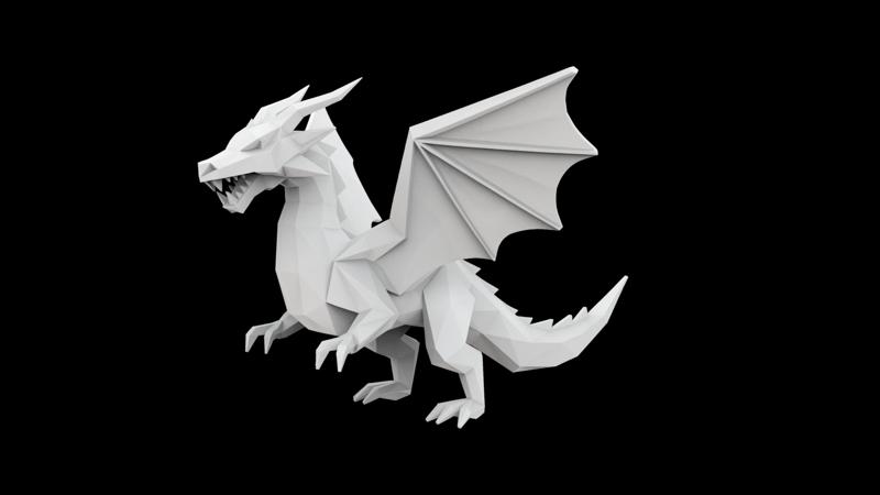 Origami Dragon 3D Print Model