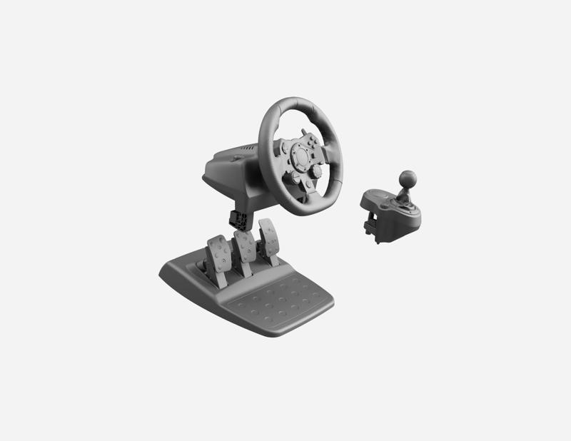 Logitech G923 Steering wheel pedal and shifter 3d scan