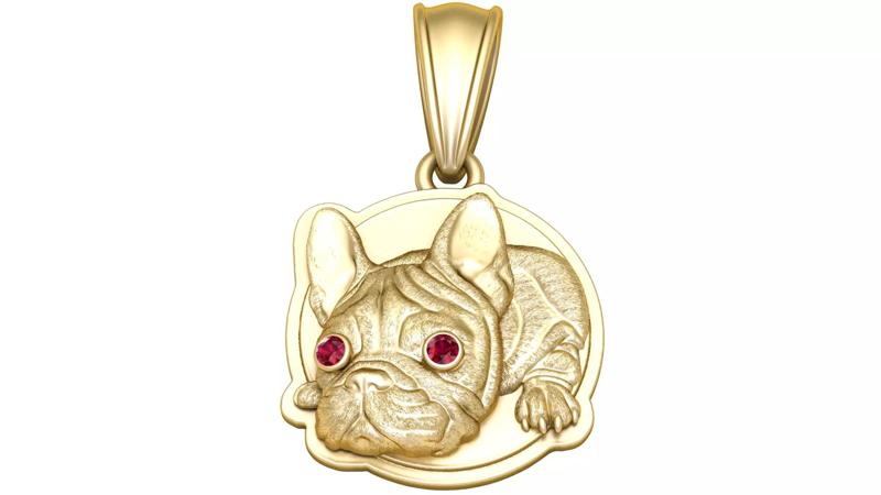 Gold French Bulldog Pendant