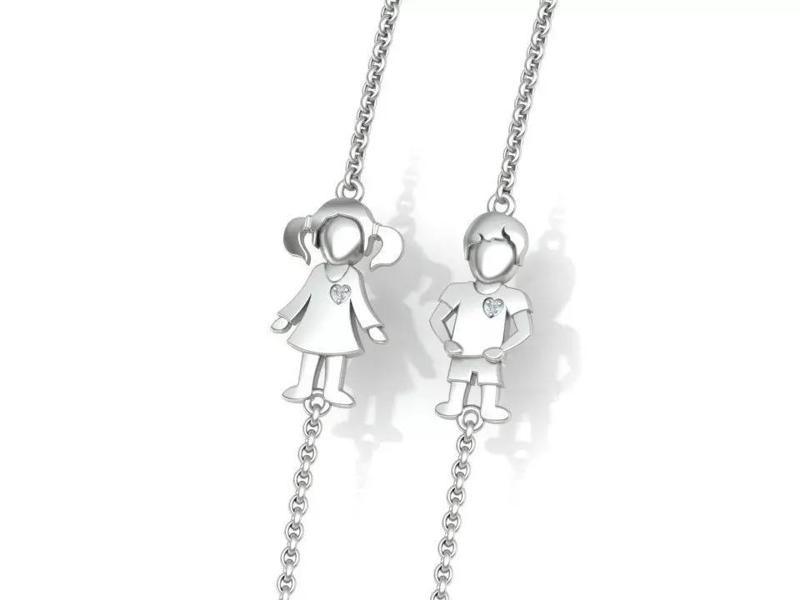 BOY and GIRL Braceletes  Mom Bracelete Engravable 3dmodels