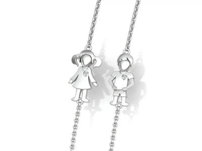 BOY and GIRL Braceletes  Mom Bracelete Engravable 3dmodels