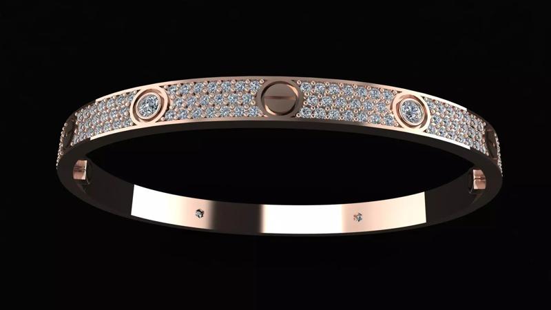 CARTIER LOVE Bracelet with the Stones 3d printing model