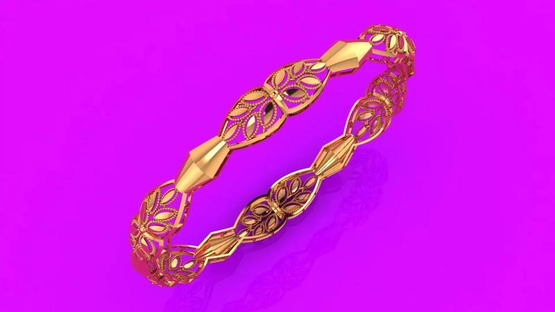 1190 Rhombus Gold Cuff 8gm