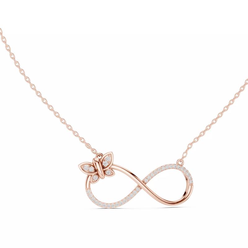 Infinity Butterfly Diamond Pendant 3dm stl renders Animation