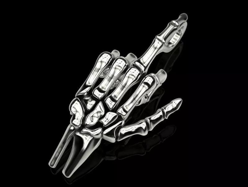 Human hand bones pendant
