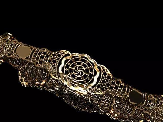 KBR-12 gold bracelet with intricate design
