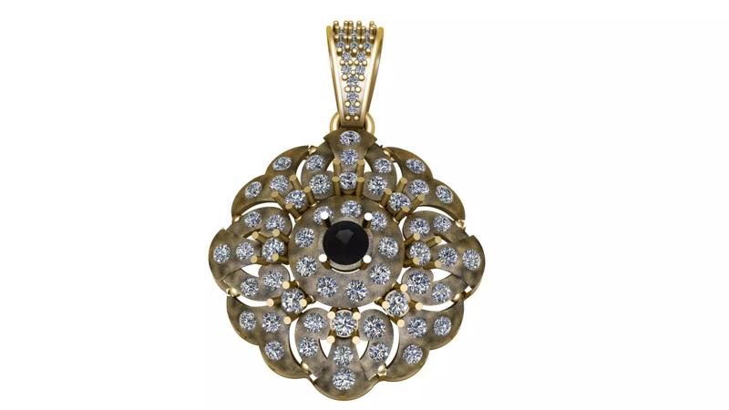 FLOWER SEAROVSKI CRYSTAL PENDANT 3D PRINTABLE MODEL