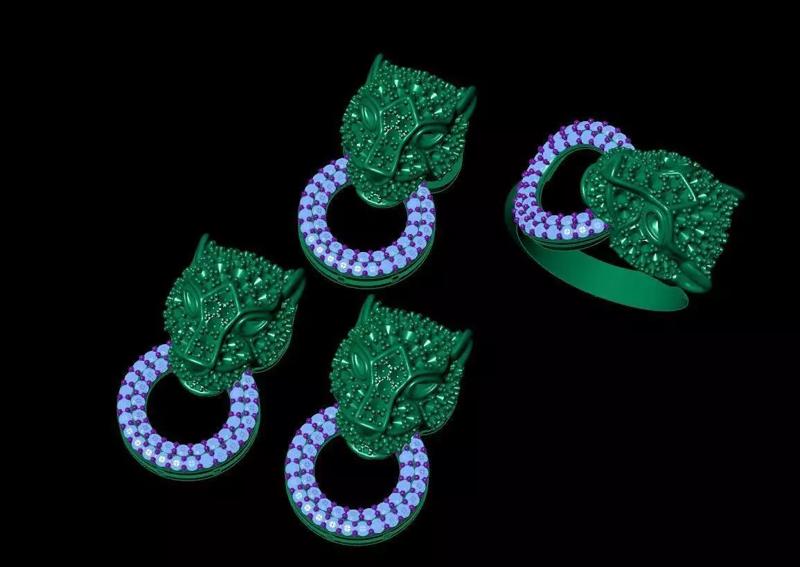 pendant set emerald ring