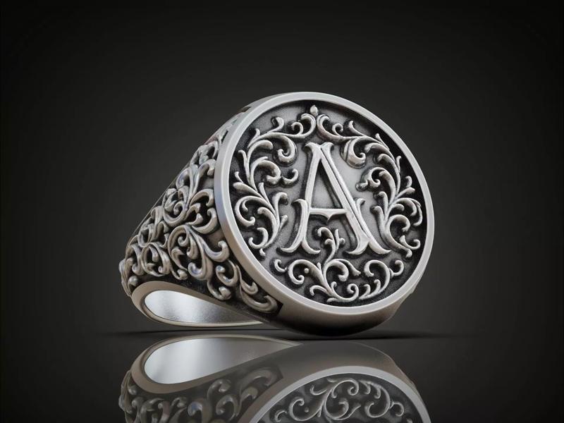 Monogram A Signet Ring  Vintage Ornament