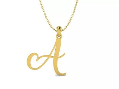 Amarillo Initial Pendant Letter   A