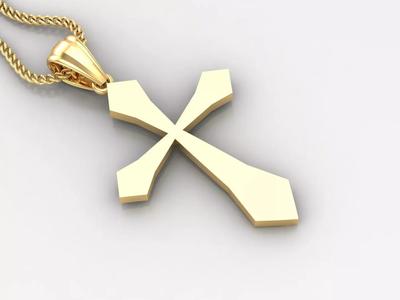 Light Gold 18K Cross Pendant 2CP009