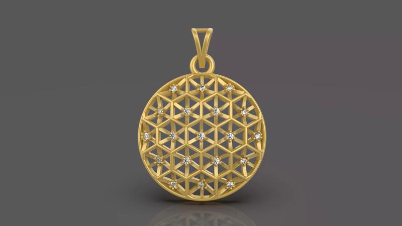 Diamond Round Pendant - 0038