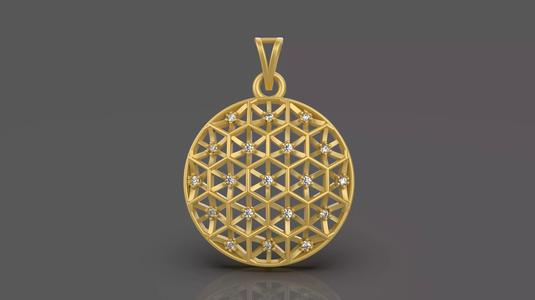 Diamond Round Pendant - 0038
