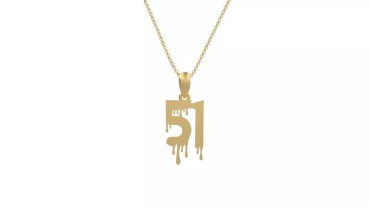 Model 1284 51 Bloody Terror Initial Number Pendant