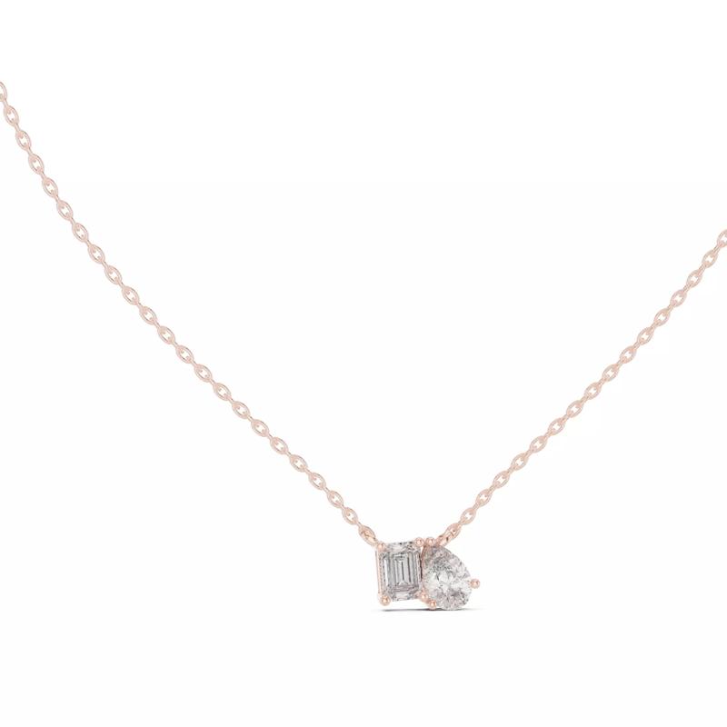 Emerald Pear His-Her Solitaire Pendant 3dm stl renders Animation