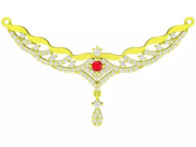 6295 Asian Diamond Necklace Pendant