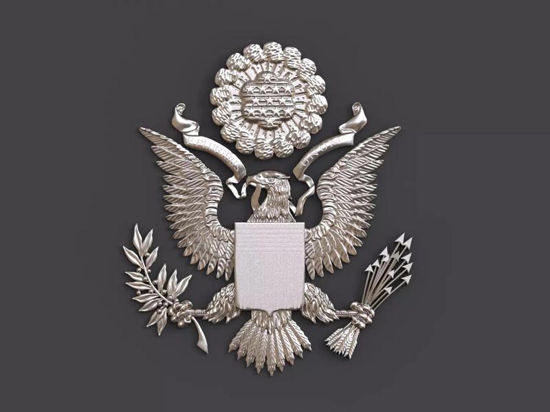 Great Seal USA eagle from 1 dollar 3D print model