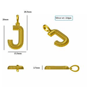 J Pendant gold plated letter charm