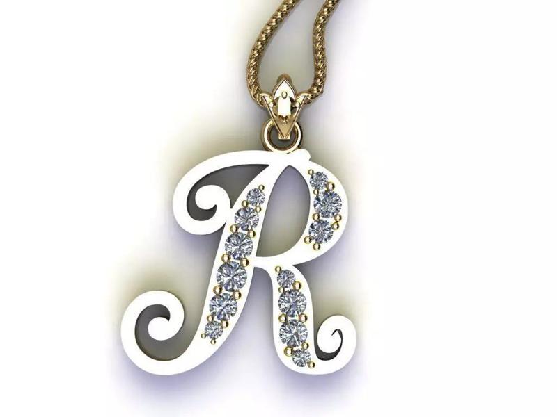 Fancy Font Style Pendant R