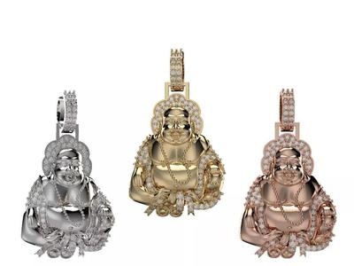 laughing buddha Diamond pendant