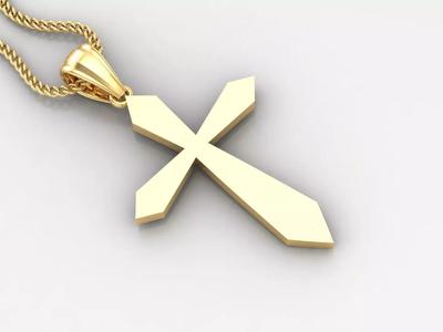 Light Gold 18K Cross Pendant 2CP013
