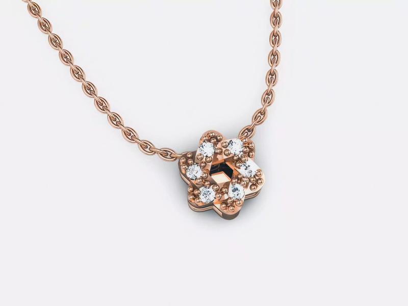 Star Diamond Charm Pendant 3dm render details