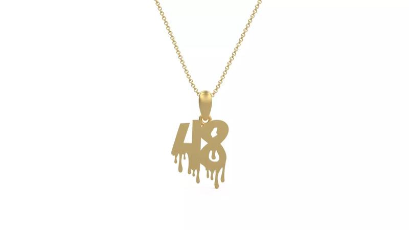 Model 1281 48 Bloody Terror Initial Number Pendant