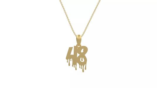 Model 1281 48 Bloody Terror Initial Number Pendant