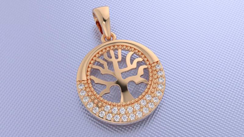 3dm and stl tree pendant printable jewelry model