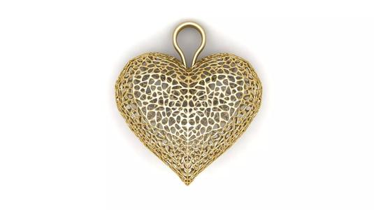 Geometric Heart Pendant 3d printable Model