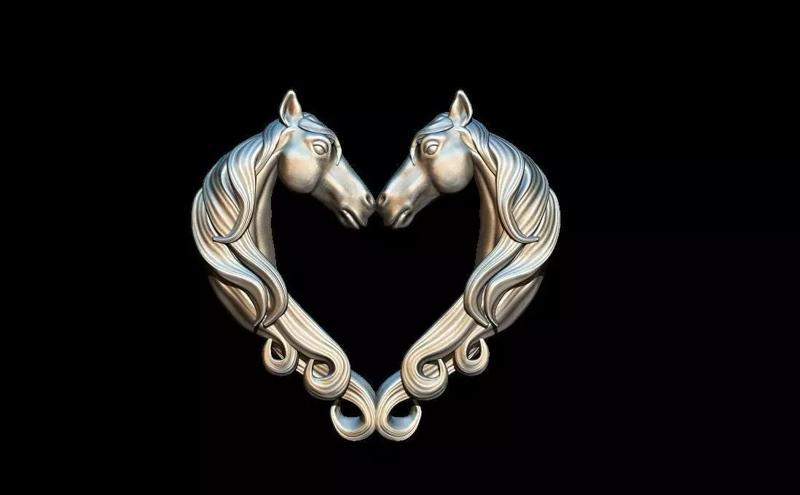 Heart Horses pendant